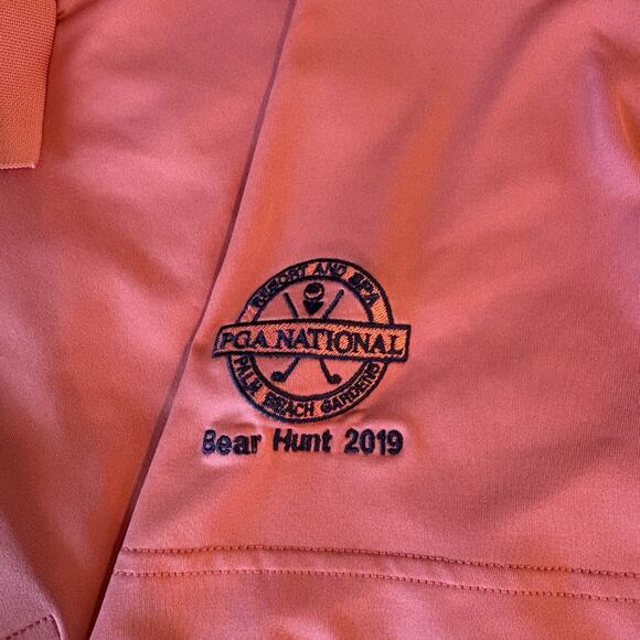 Peter Millar Summer Comfort Polo Shirt Men L PGA National Bear Hunt Golf‎ Pink - Picture 3 of 7
